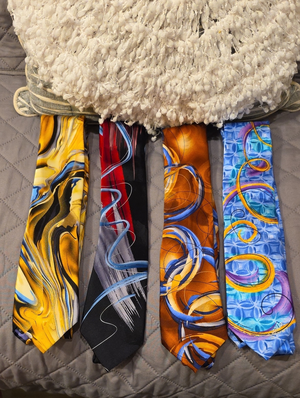 J. Garcia Vintage Artwork Silk Neckties Set of 4